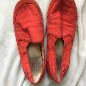 Reddish orangish ugg slip ons